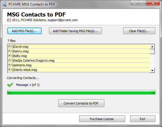 MSG Contacts to PDF Converter to Convert MSG Contacts to PDF